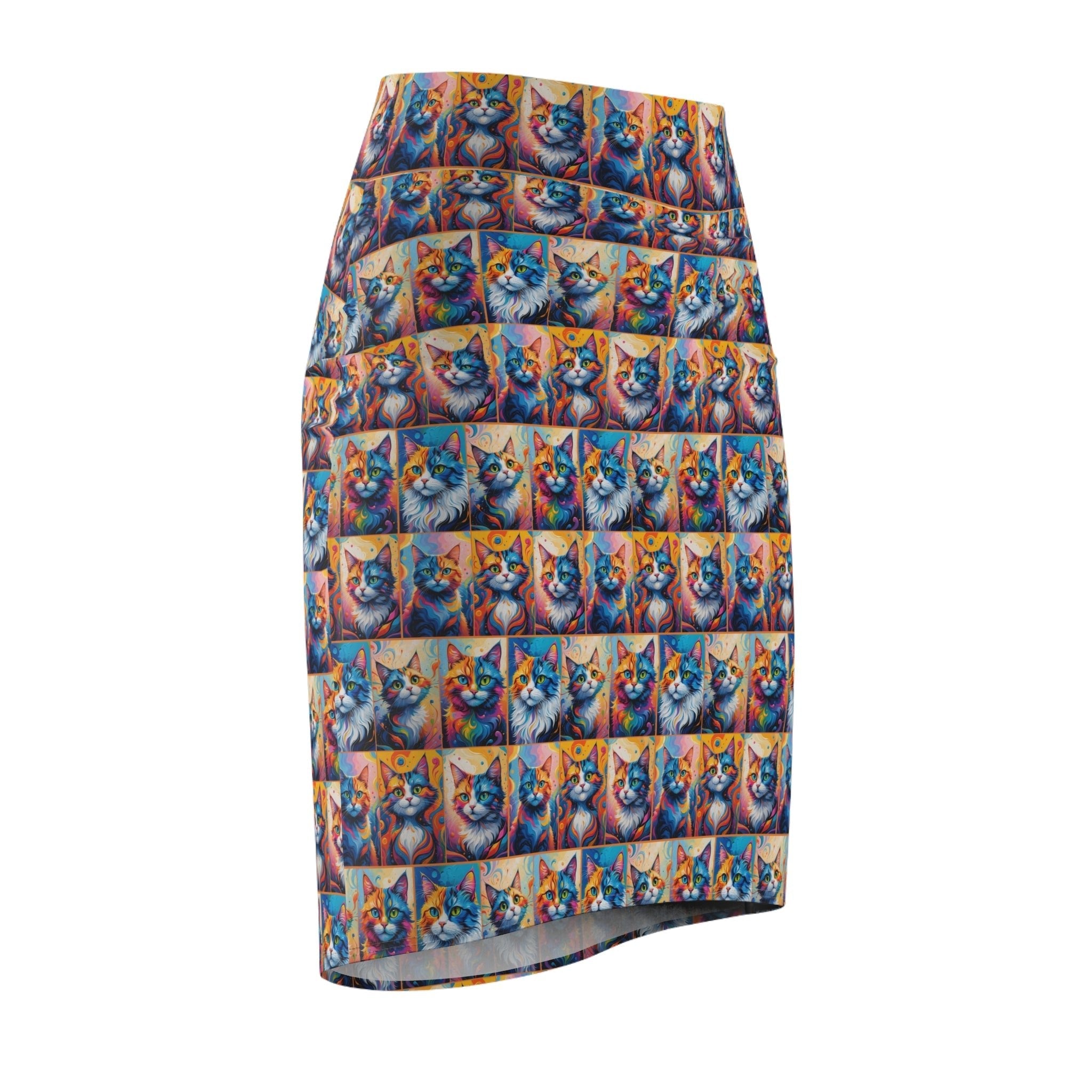 Colorful Painted Cats Women's Pencil Skirt