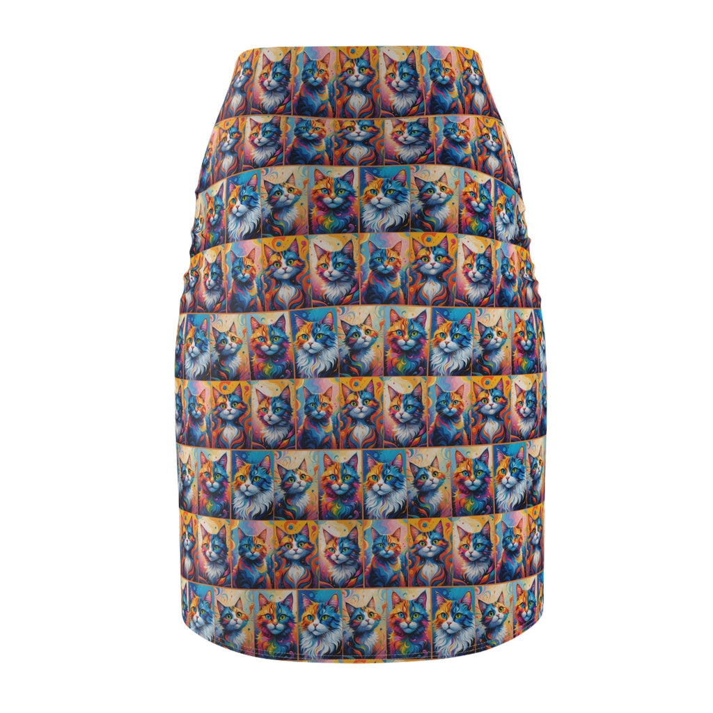 Colorful Painted Cats Women's Pencil Skirt