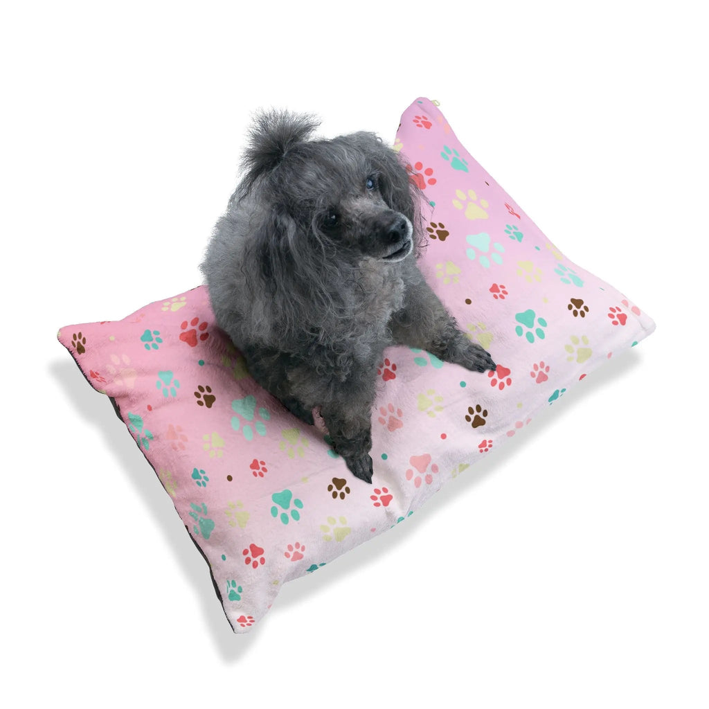 Colorful Paw Print Pet Bed | Cozy Dog & Cat Bed