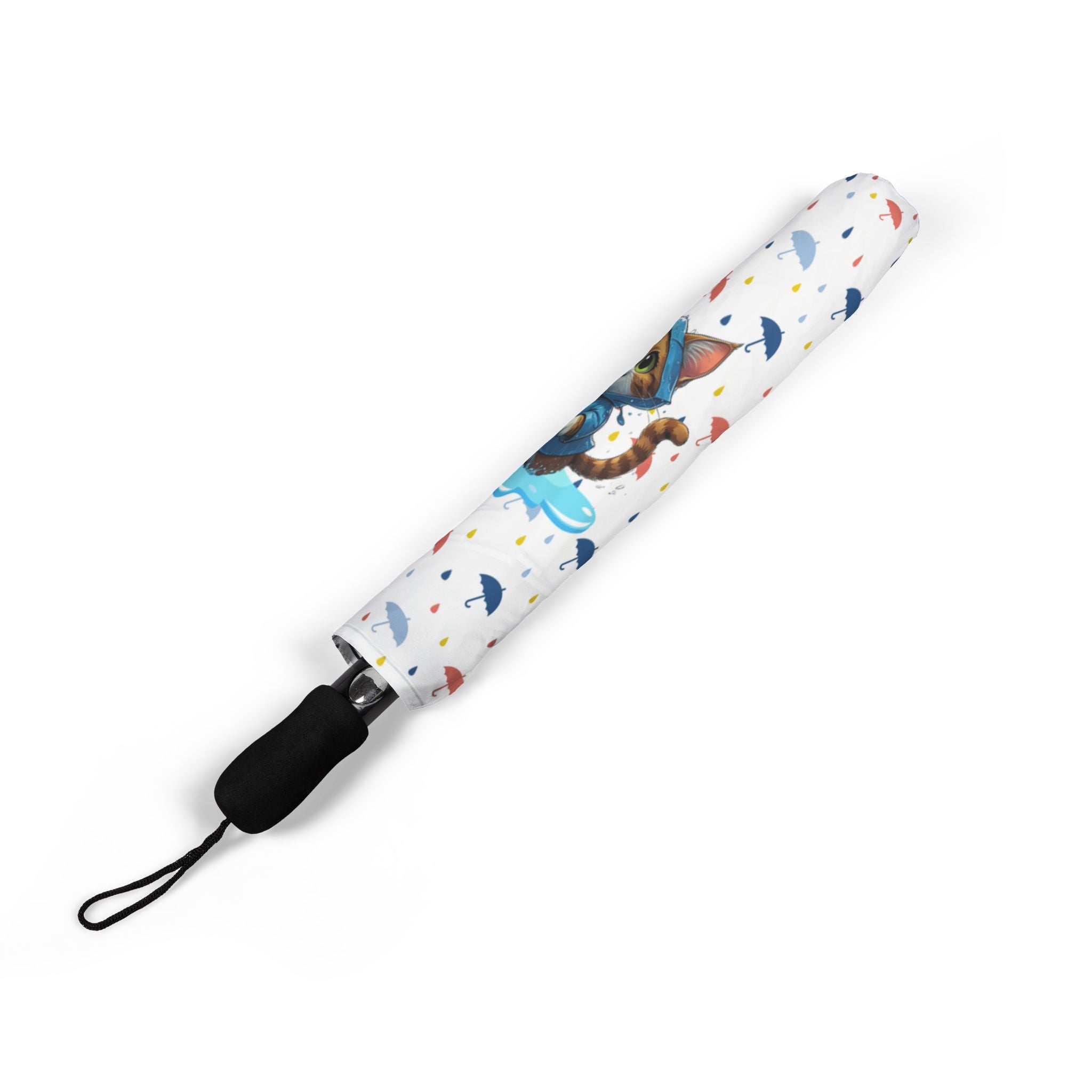 Colorful Puddle Kitty Foldable Umbrella