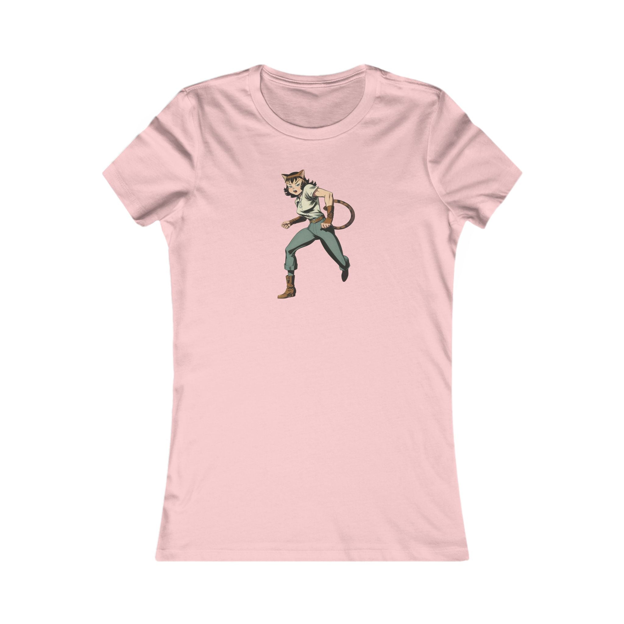 Comic Cat Lady Women's Favorite Tee - Trendy Graphic Tee