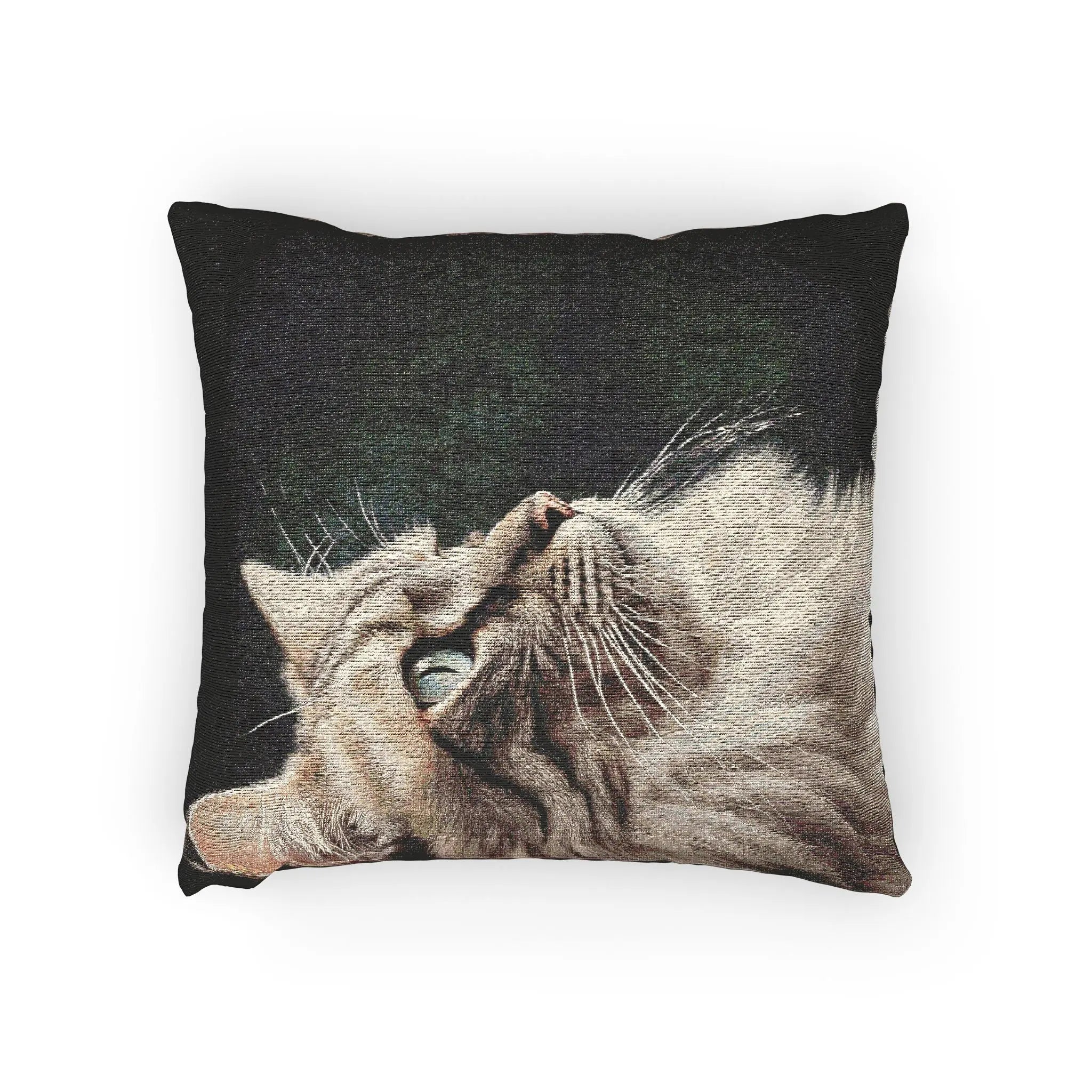 Cozy Cat Woven Pillow - Decorative Accent for Cat Lovers