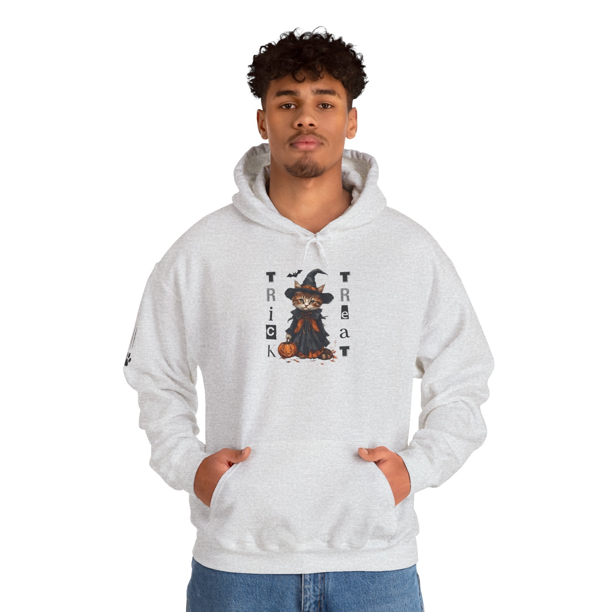 Cozy Halloween Witchy Cat Hoodie