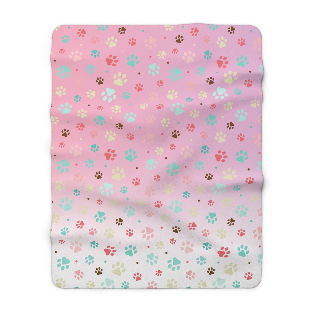 Cozy Paw Print Sherpa Fleece Blanket | Perfect for Pet Lovers