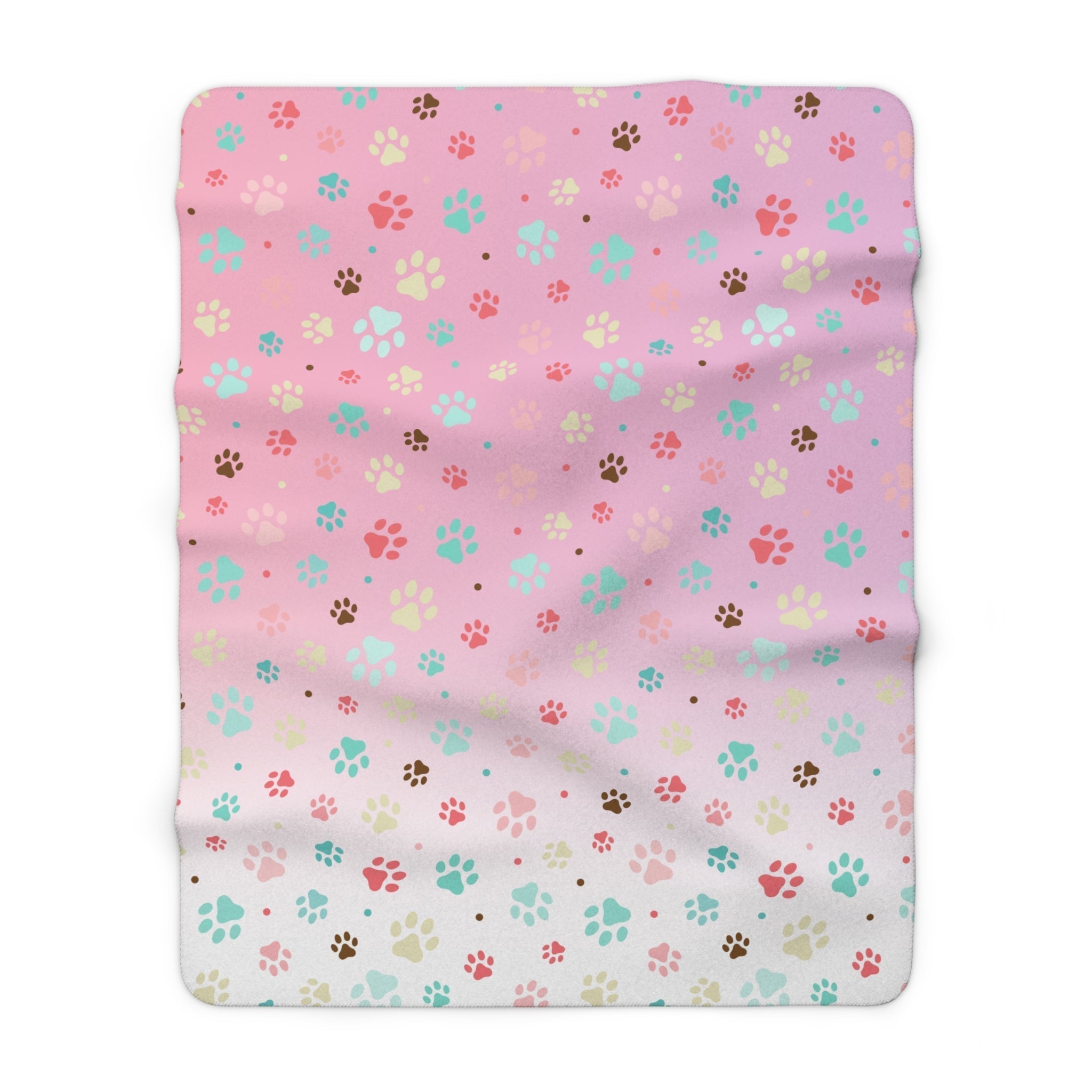 Cozy Paw Print Sherpa Fleece Blanket | Perfect for Pet Lovers