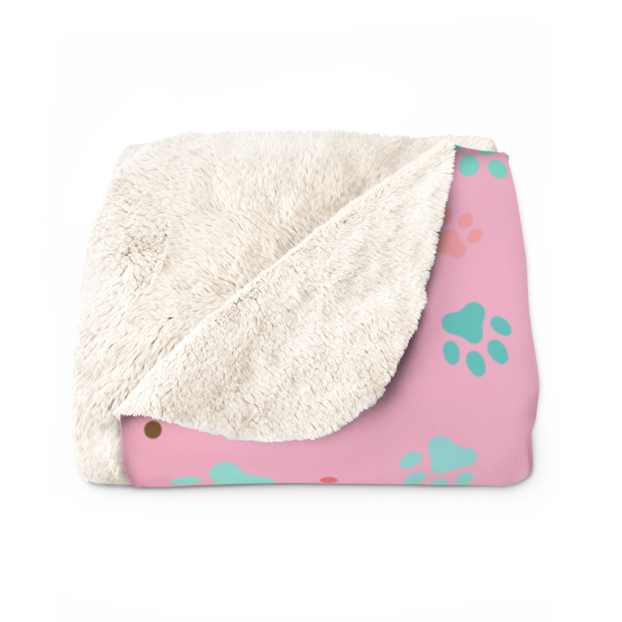 Cozy Paw Print Sherpa Fleece Blanket | Perfect for Pet Lovers