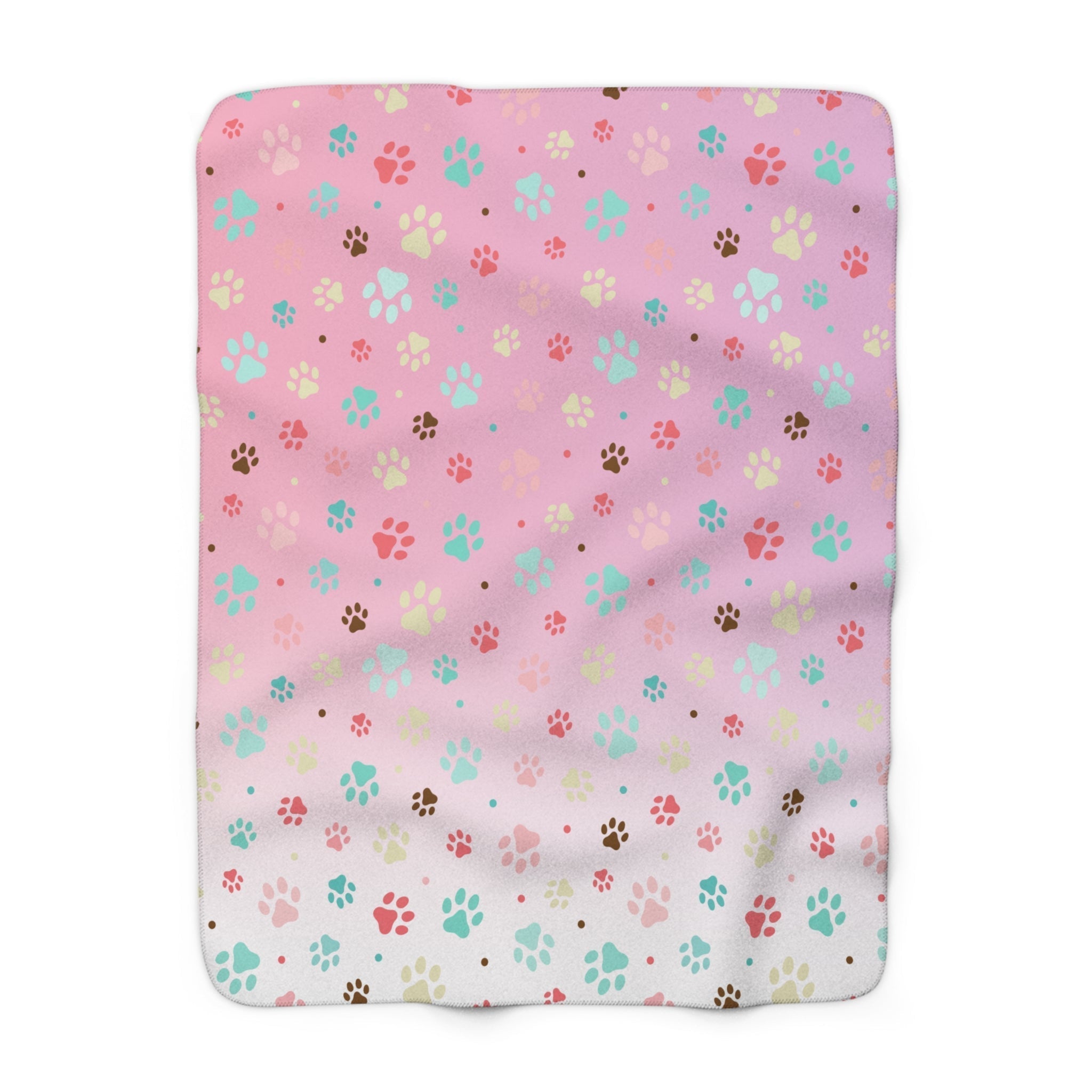 Cozy Paw Print Sherpa Fleece Blanket | Perfect for Pet Lovers