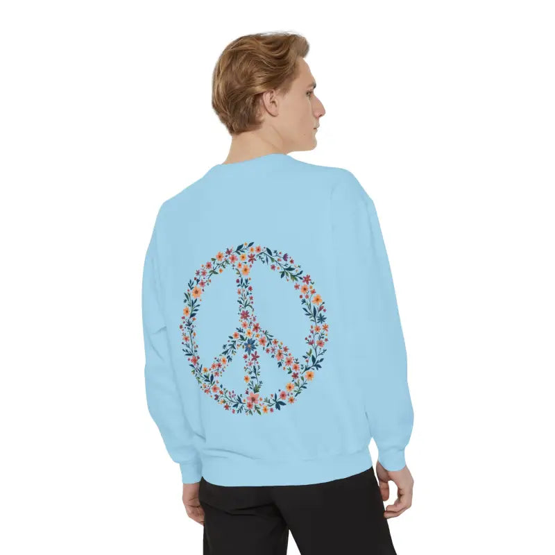 Ocean State Styles Sweatshirt Floral Peace Sign Dyed