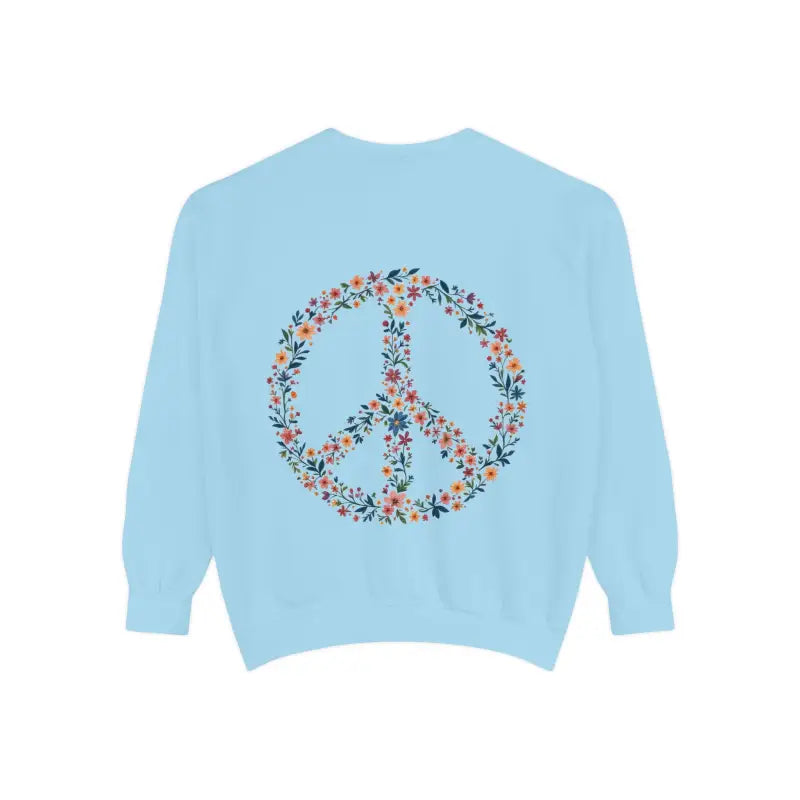 Ocean State Styles Sweatshirt Floral Peace Sign Dyed