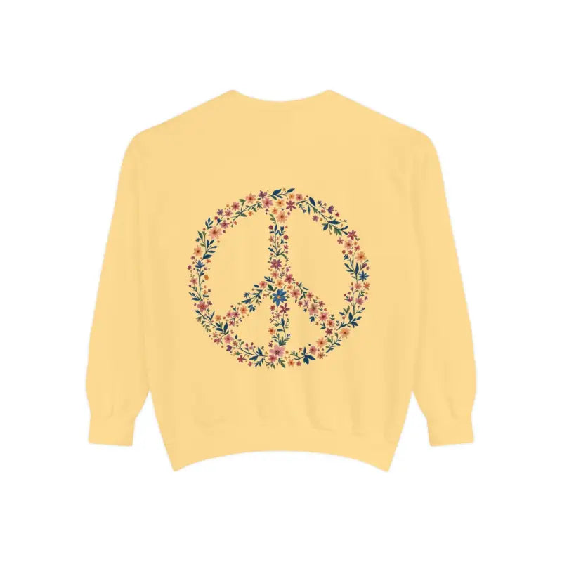 Ocean State Styles Sweatshirt Floral Peace Sign Dyed