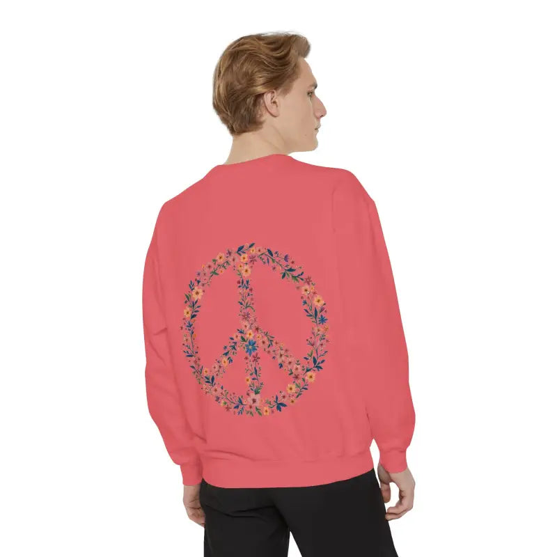 Ocean State Styles Sweatshirt Floral Peace Sign Dyed