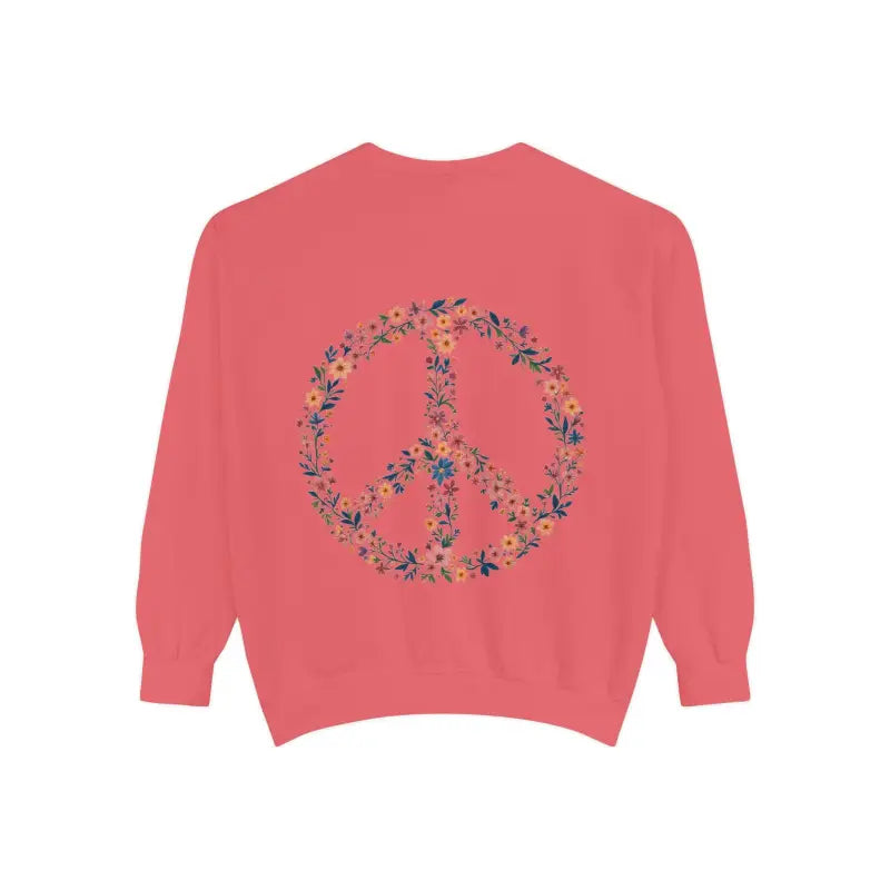 Ocean State Styles Sweatshirt Floral Peace Sign Dyed