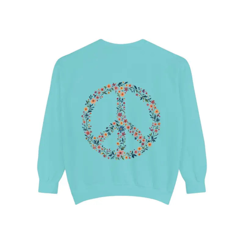 Ocean State Styles Sweatshirt Floral Peace Sign Dyed