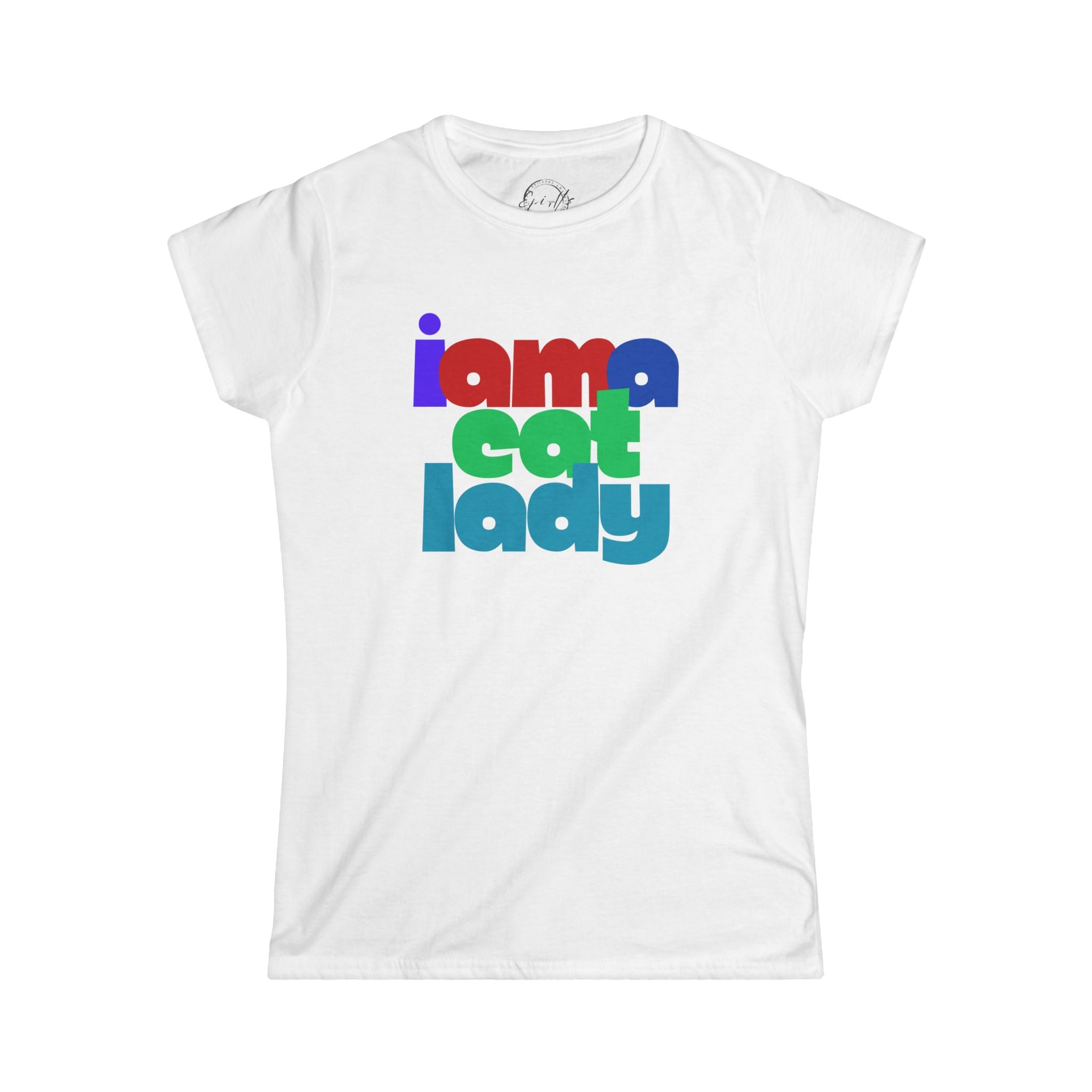 Cute Cat Lady Graphic Softstyle T-Shirt