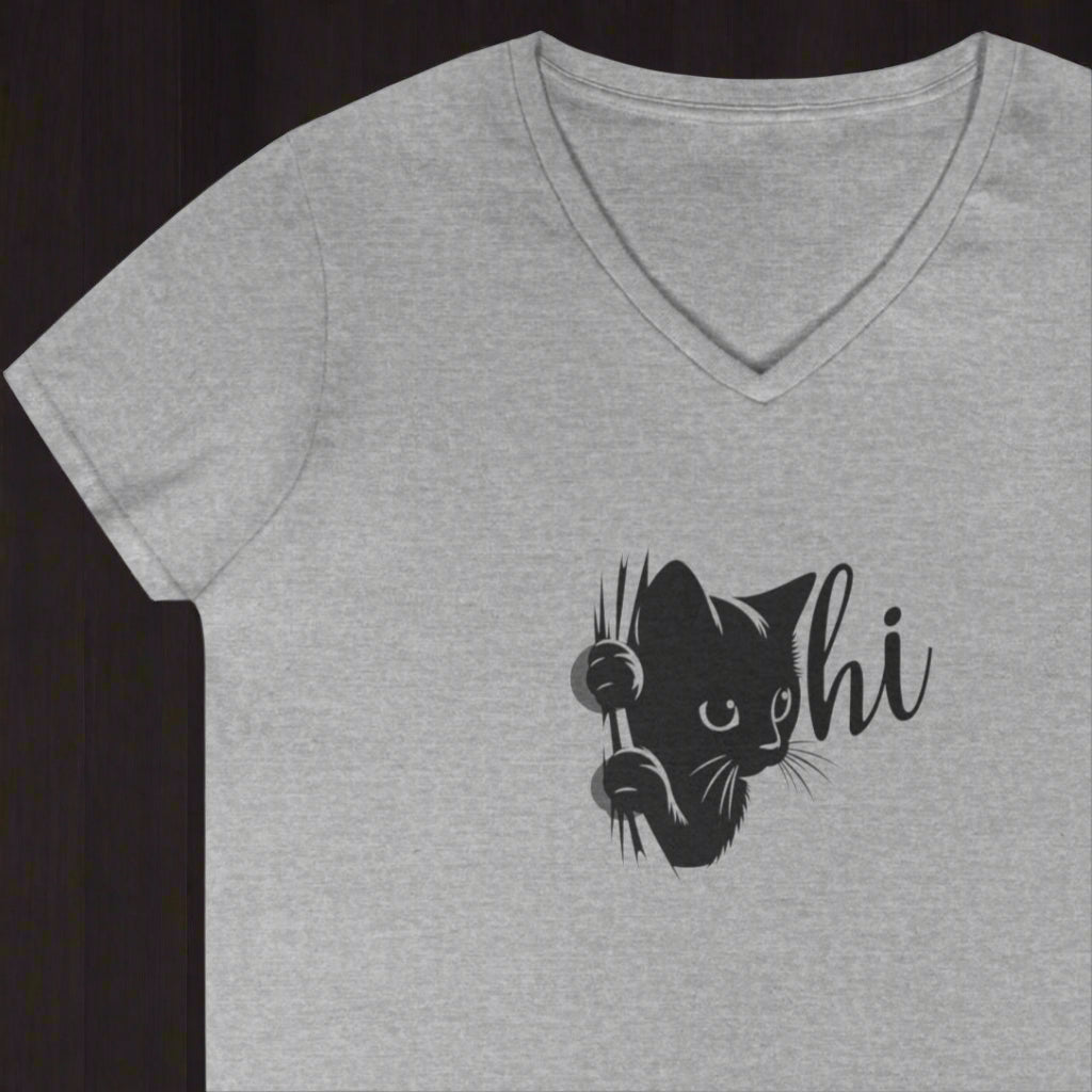 Cute Cat Ladies V-Neck T-Shirt - Casual Tee for Cat Lovers
