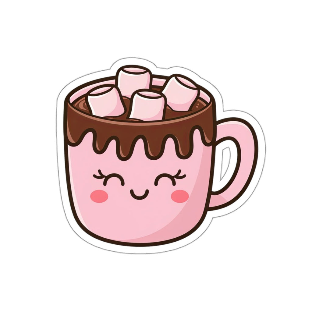 Cute Hot Cocoa Vinyl Sticker, 3" x 2.8"