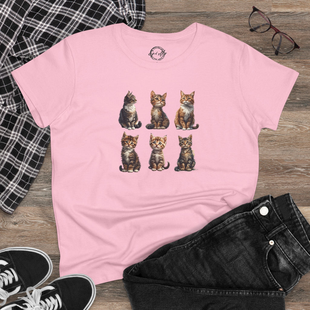 Cute Kittens Women's Cotton T-Shirt for Cat Lovers