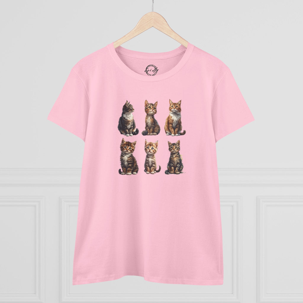 Cute Kittens Women's Cotton T-Shirt for Cat Lovers