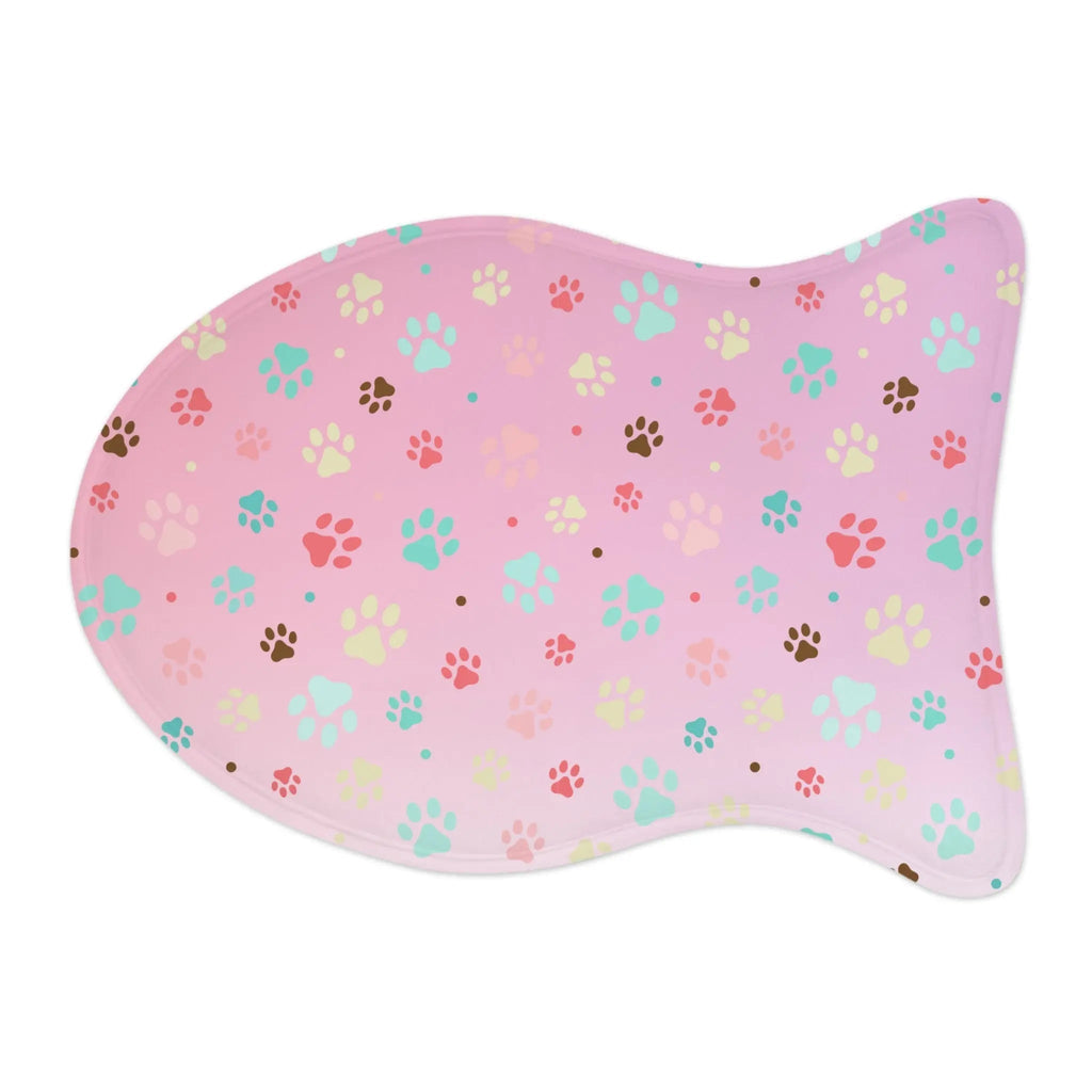 Cute Paw Print Pet Feeding Mat - Non-Slip Bowls Holder