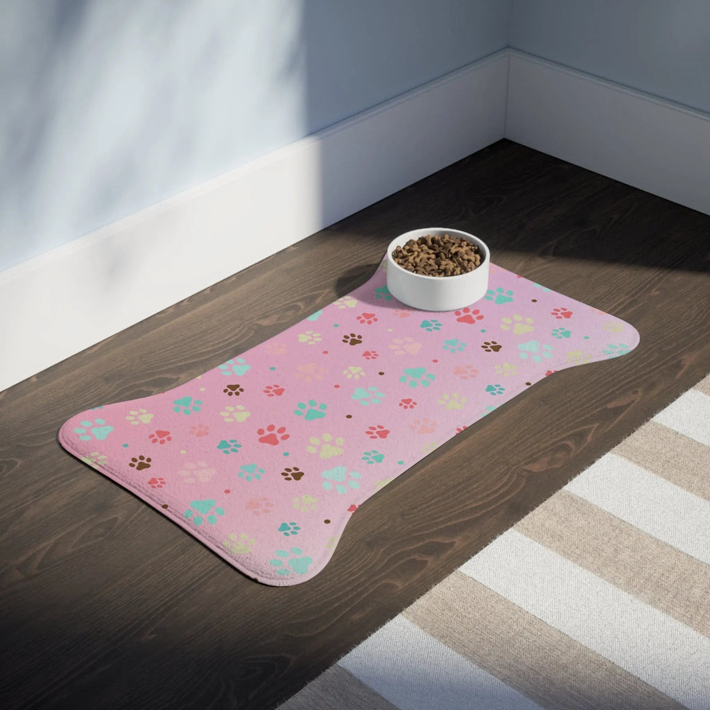 Cute Paw Print Pet Feeding Mat - Non-Slip Bowls Holder