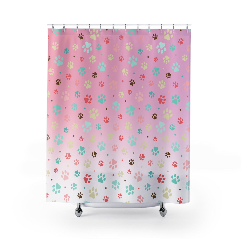 Cute Paw Print Shower Curtain for Pet Lovers
