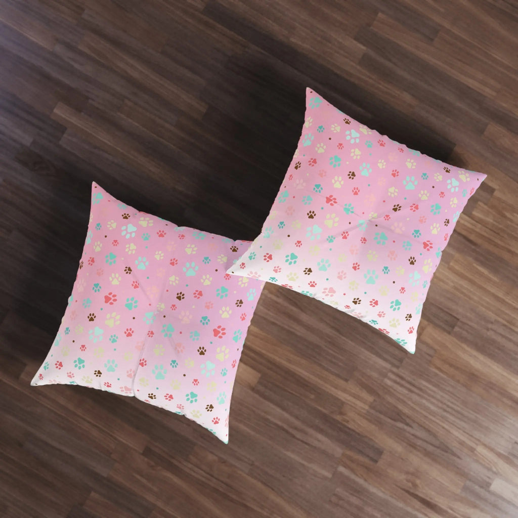 Cute Pet Paw Print Tufted Floor Pillow