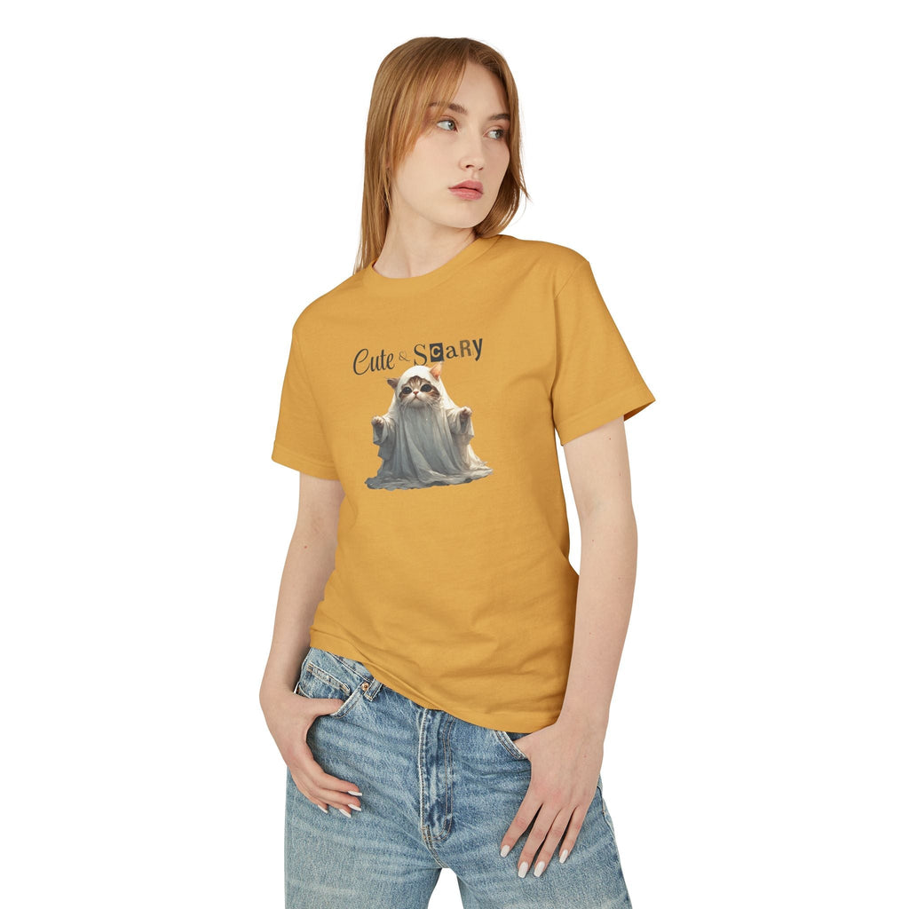 Cute Scary Ghost Kitty Unisex Tee for Spooky Style