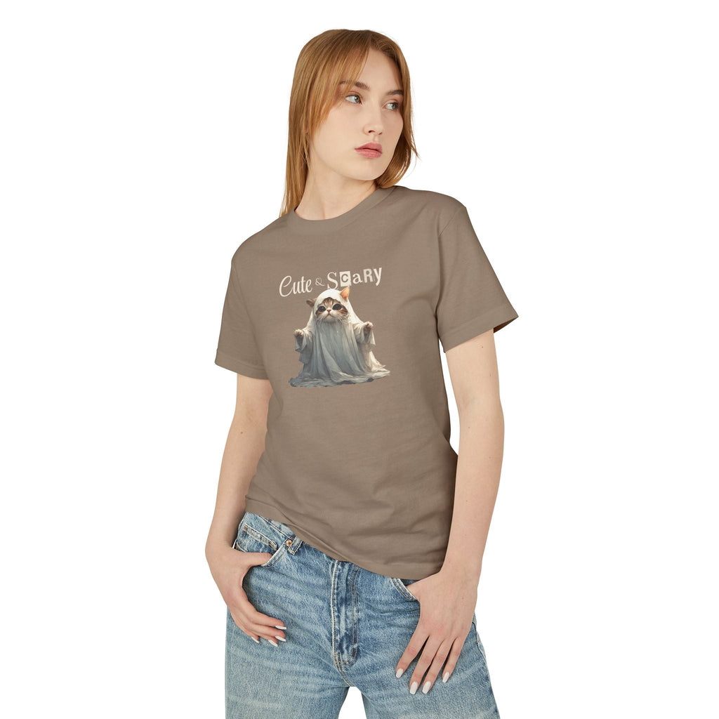 Cute Scary Ghost Kitty Unisex Tee for Spooky Style
