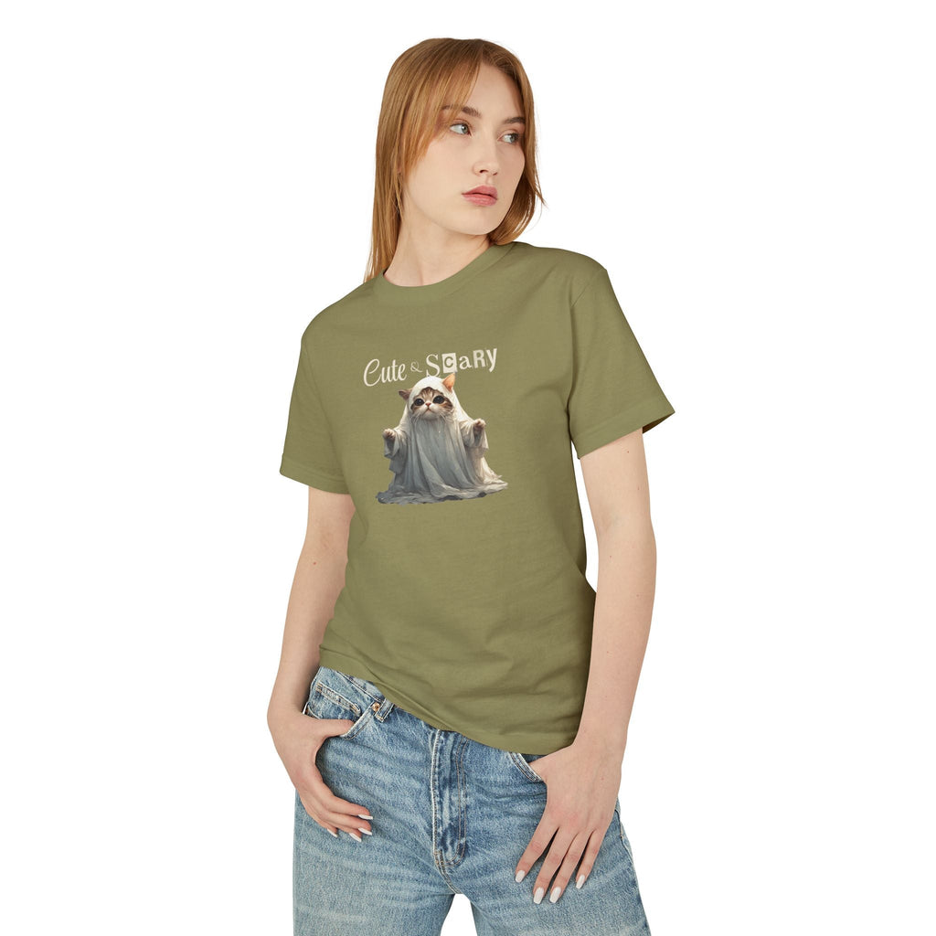 Cute Scary Ghost Kitty Unisex Tee for Spooky Style