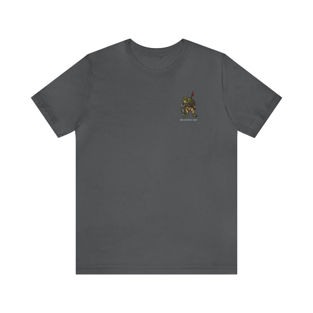 Mechanic Frog With Wrench and M4 - Front Print - Black Text