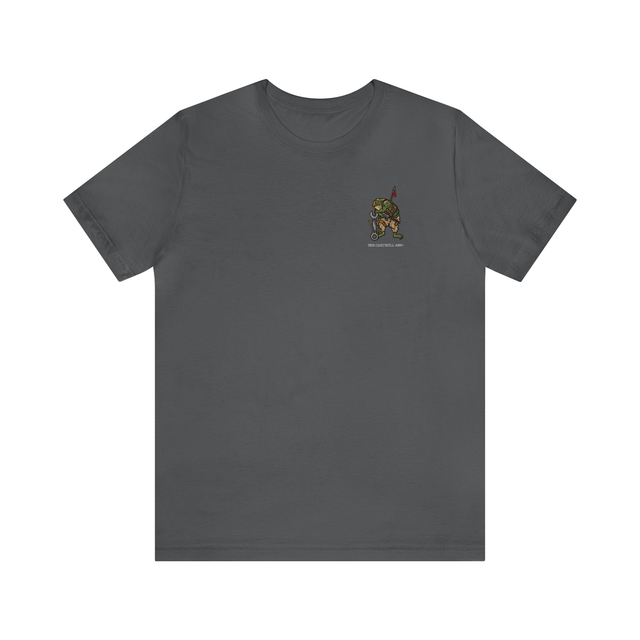 Mechanic Frog With Wrench and M4 - Front Print - Black Text