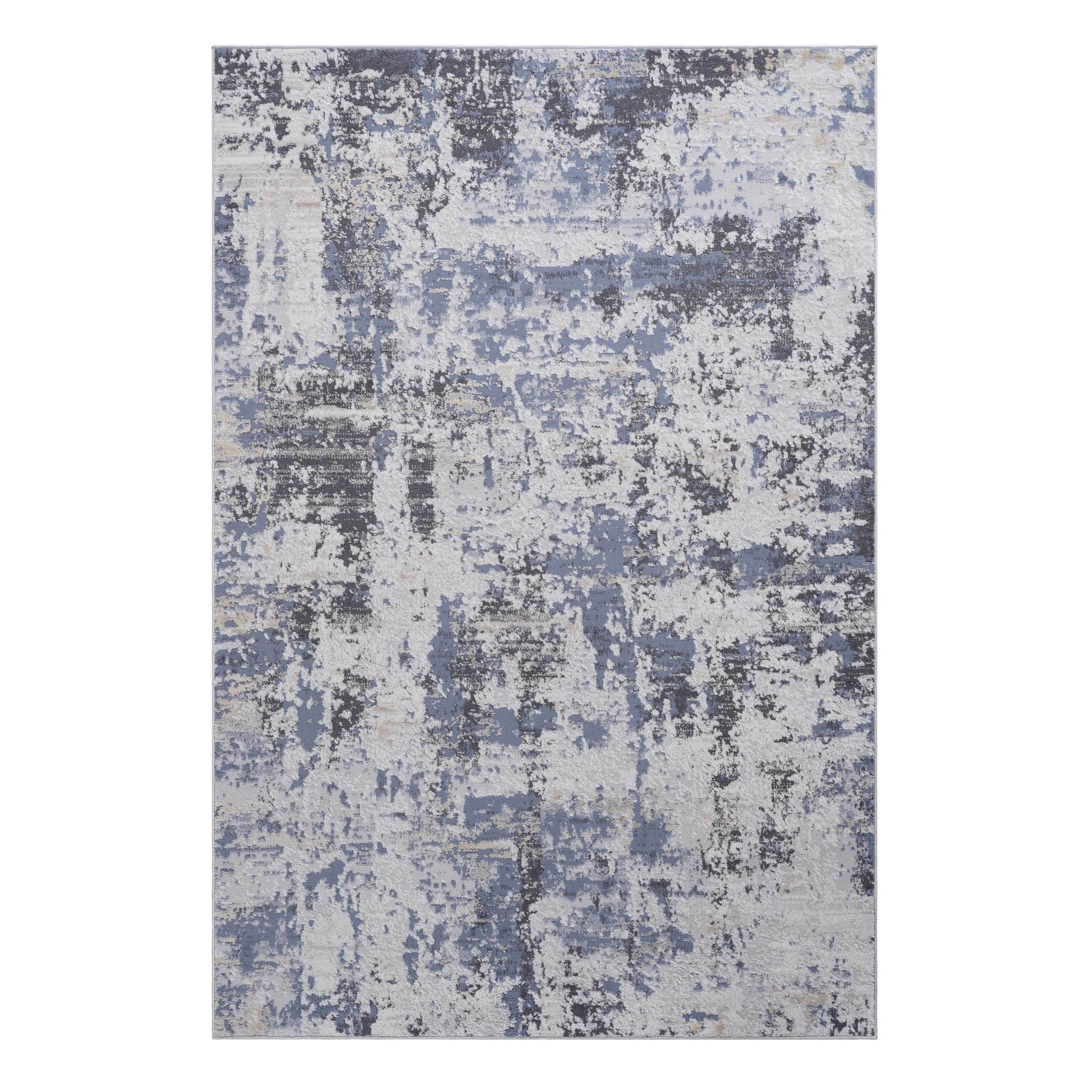 NAAR PAYAS Collection 8X10 Grey / Denim / Abstract Area Rug