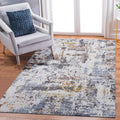 NAAR PAYAS Collection 6X9 Ivory / Blue / Abstract Area Rug