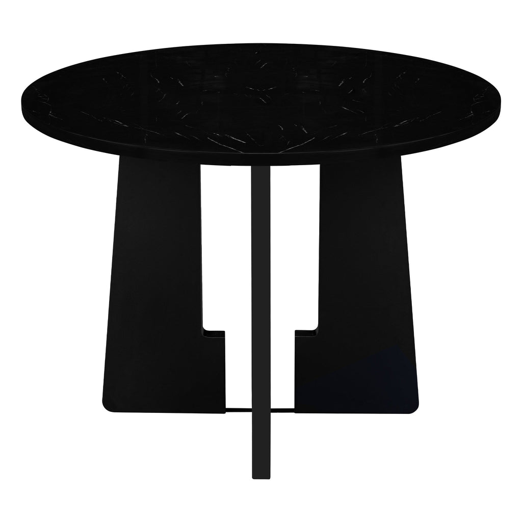 5-Piece Round Dining Table set, 43-Inch Modern Dining Table and 4 Upholstered Chairs for Dining Room, Kitchen Room, Living Room, Easy Assembly