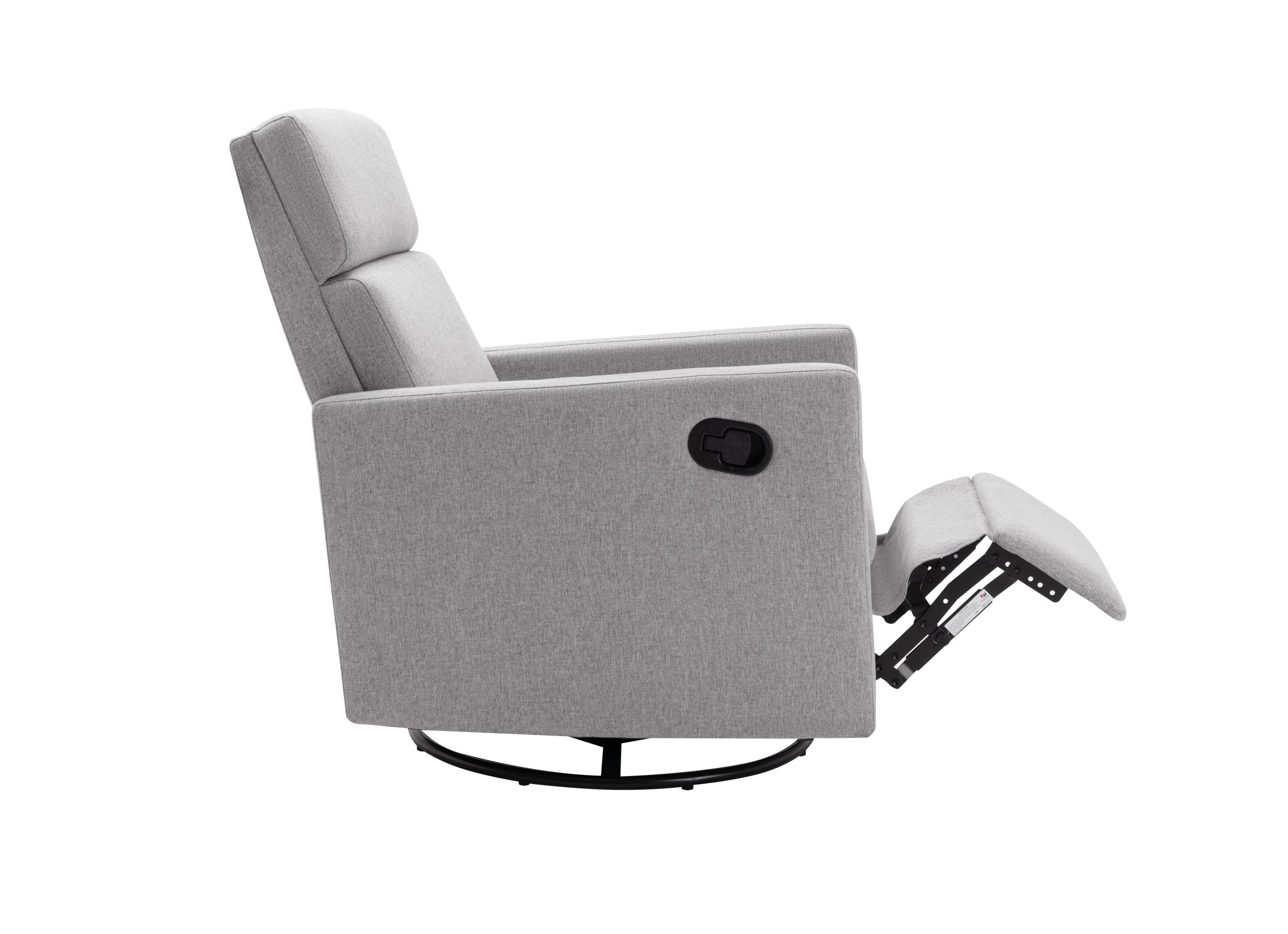 Modern Upholstered Rocker Nursery Chair Plush Seating Glider Swivel Recliner Chair, Gray Linen