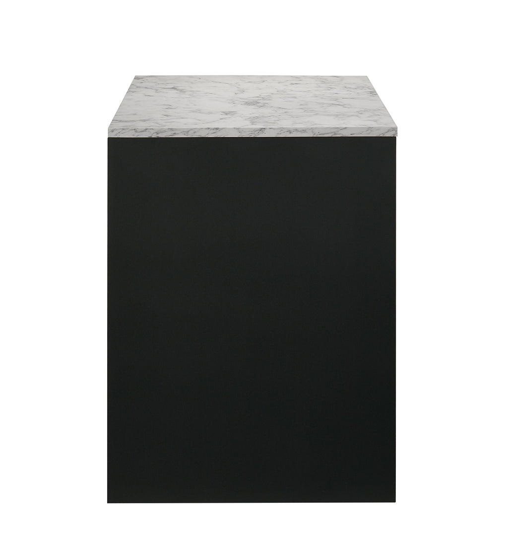 1pc Modern Desk Elegance Black Base Stunning Marble Storage Two Drawers Wooden Home Office Furniture White Black
