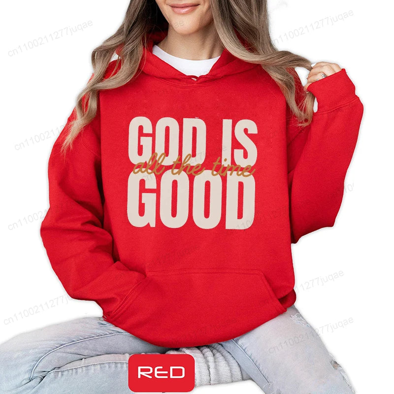 Retro Christian Sweatshirt,God Is Good All the Time Hoodie