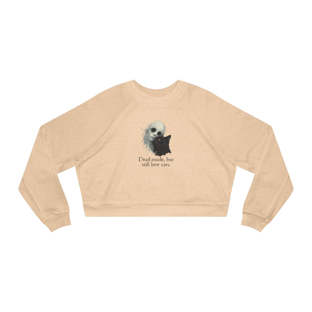 Dead Inside Cat-Lover Cropped Fleece Pullover