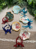 Decoupage Shell and Beaded Crab Set