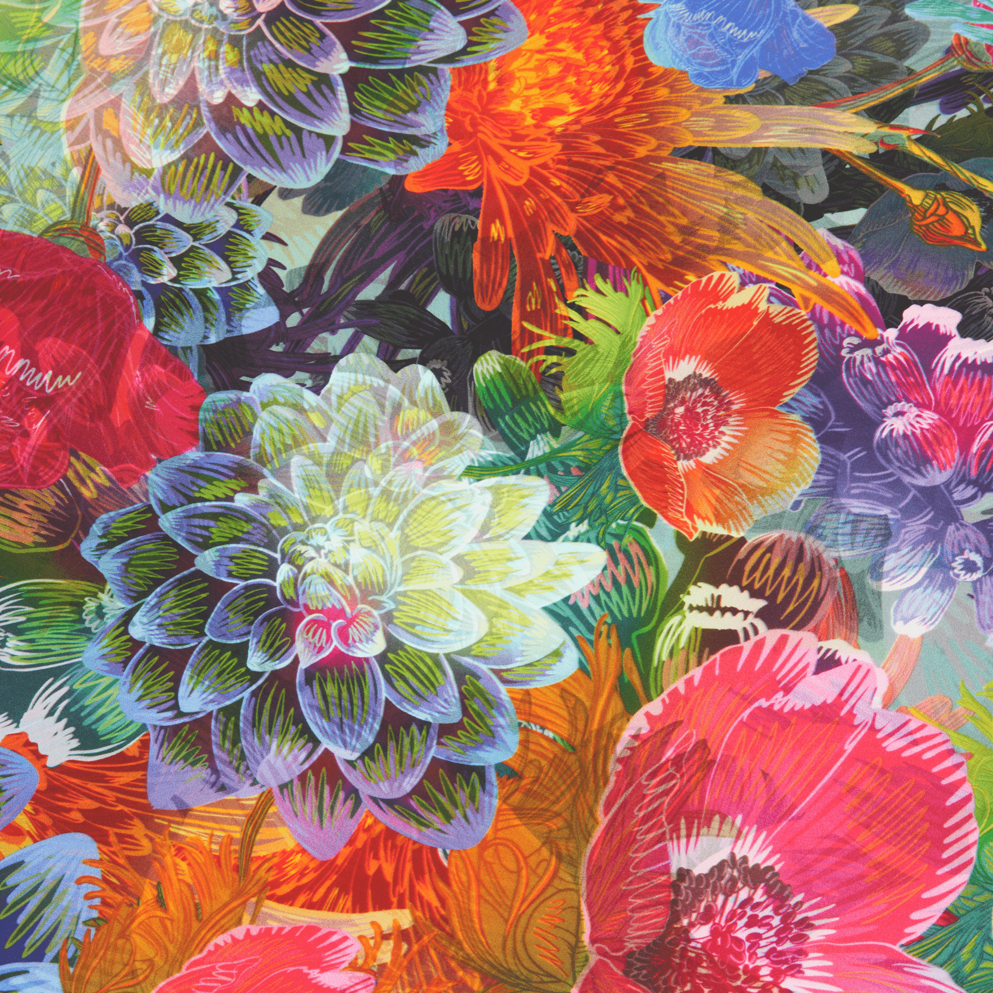 Delilah | 50" Mulberry Silk Furoshiki Gift Wrap by Adam Klassen