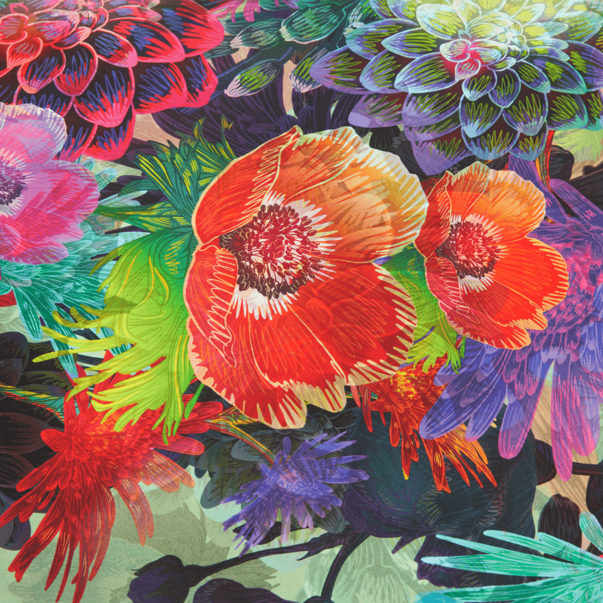 Delilah | 50" Mulberry Silk Furoshiki Gift Wrap by Adam Klassen