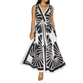 European And American V-neck Positioning Printing Backless Dress