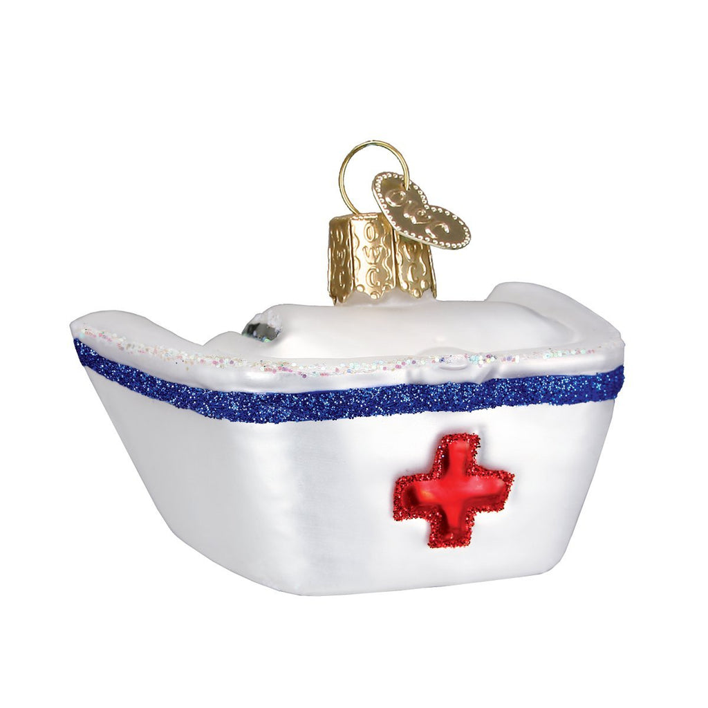 Old World Christmas Nurse's Cap Glass Blown Ornament