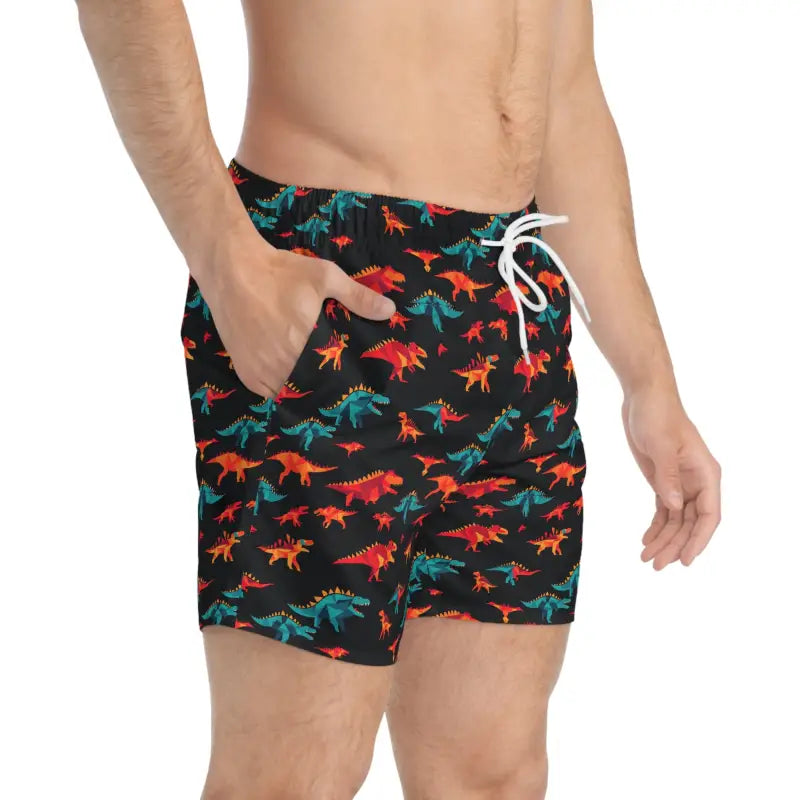 Ocean State Styles Dinosaur Print Swim Trunks Unisex