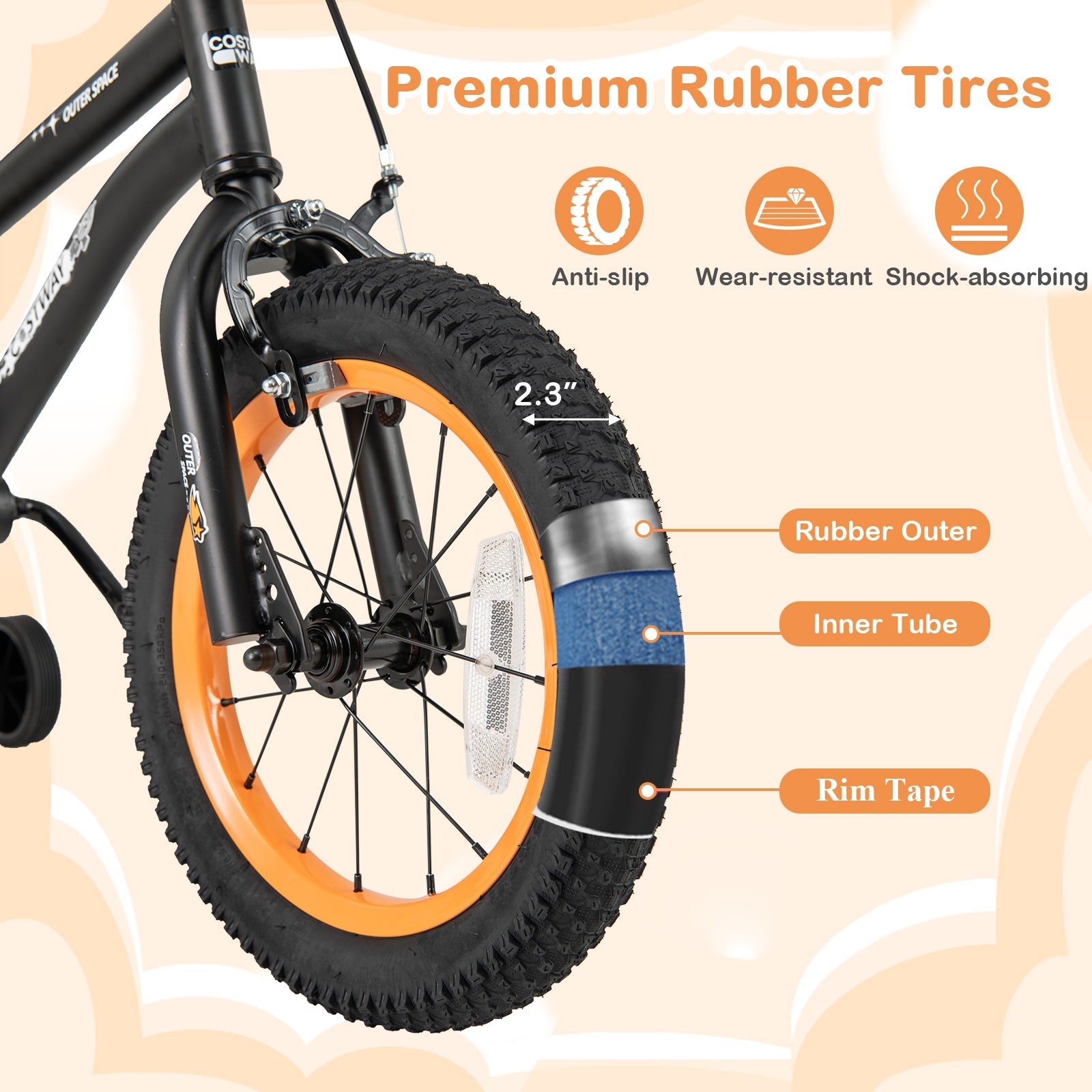 18-Inch Kids Bike Sport Bicycle for 4-8 Years Old with Adjustable Seat-18 inches