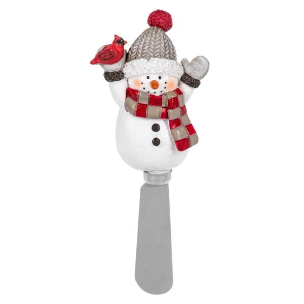Snowman Spreader -  Wreath With Grey Hat