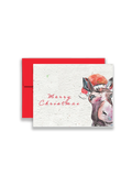 Merry Christmas Donkey Wildflower Seed Paper Card