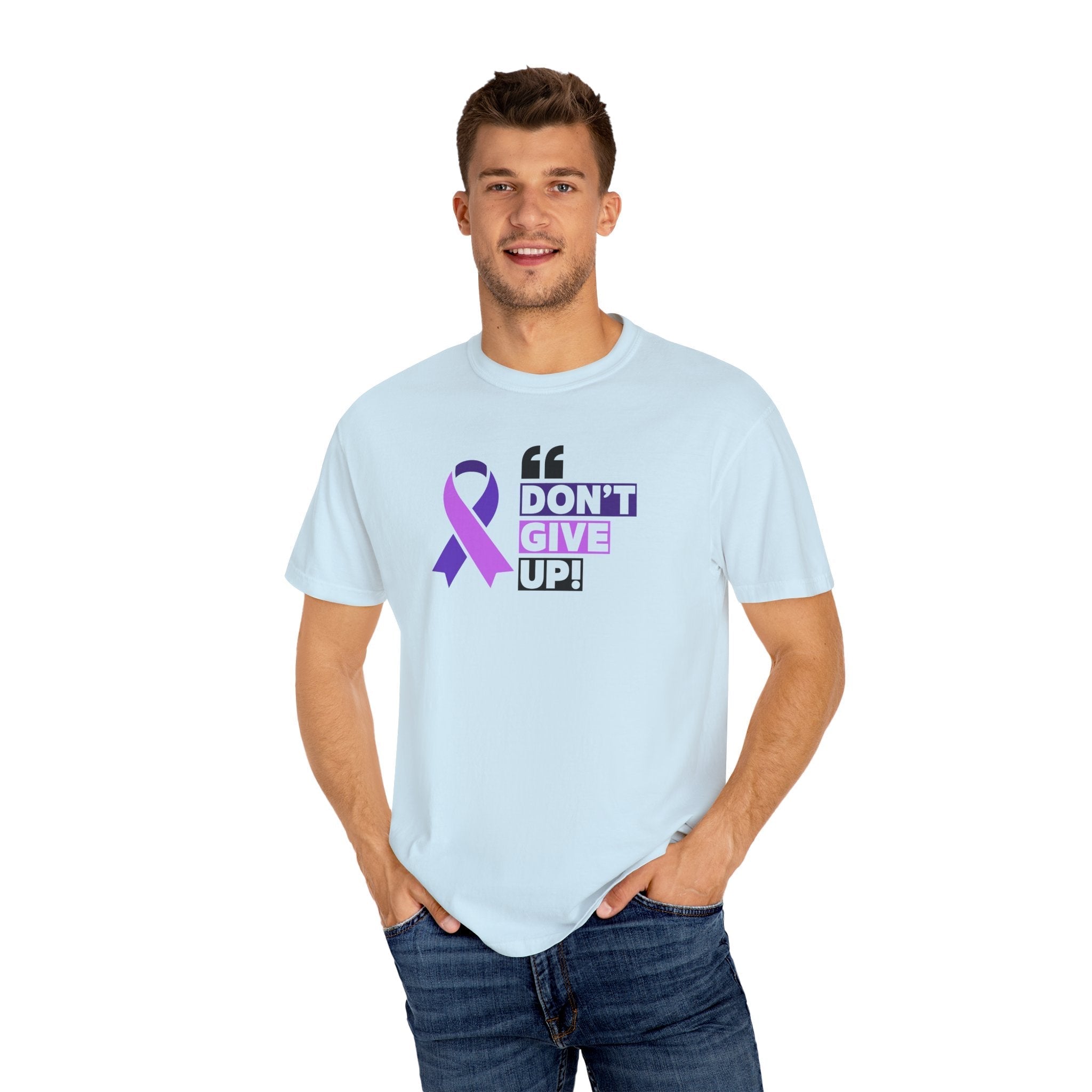 Don't Give Up Unisex Garment-Dyed T-Shirt for Epilepsy Awareness Tee
