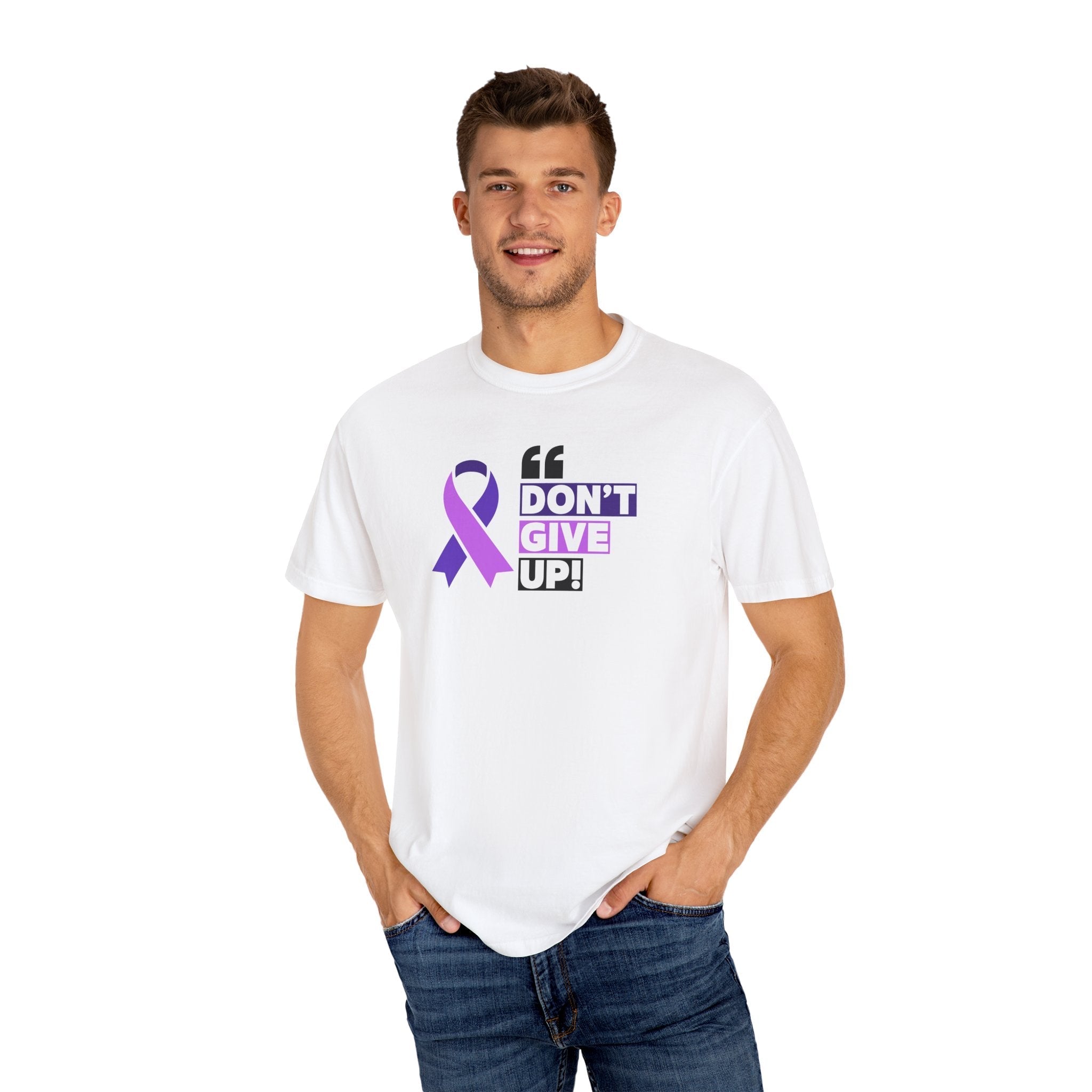Don't Give Up Unisex Garment-Dyed T-Shirt for Epilepsy Awareness Tee
