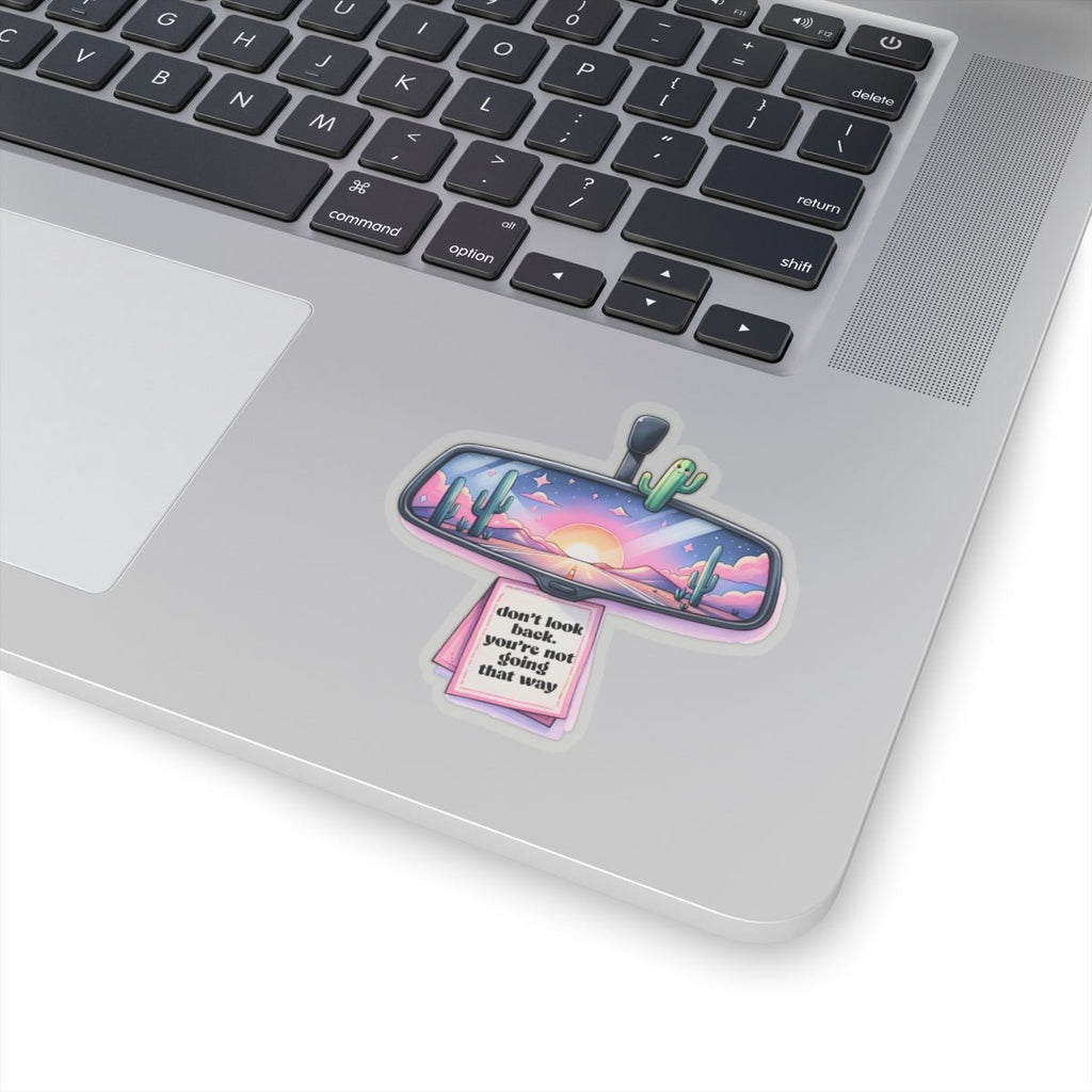 Don't Look Back Clear Transparent Vinyl Sticker, 2.8" x 3"
